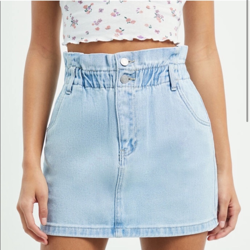 Pacsun Paperbag Waist Denim Skirt